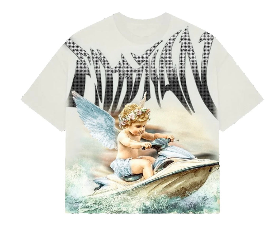 Mixed Emotions Cream Jetski Rhinestone Tee