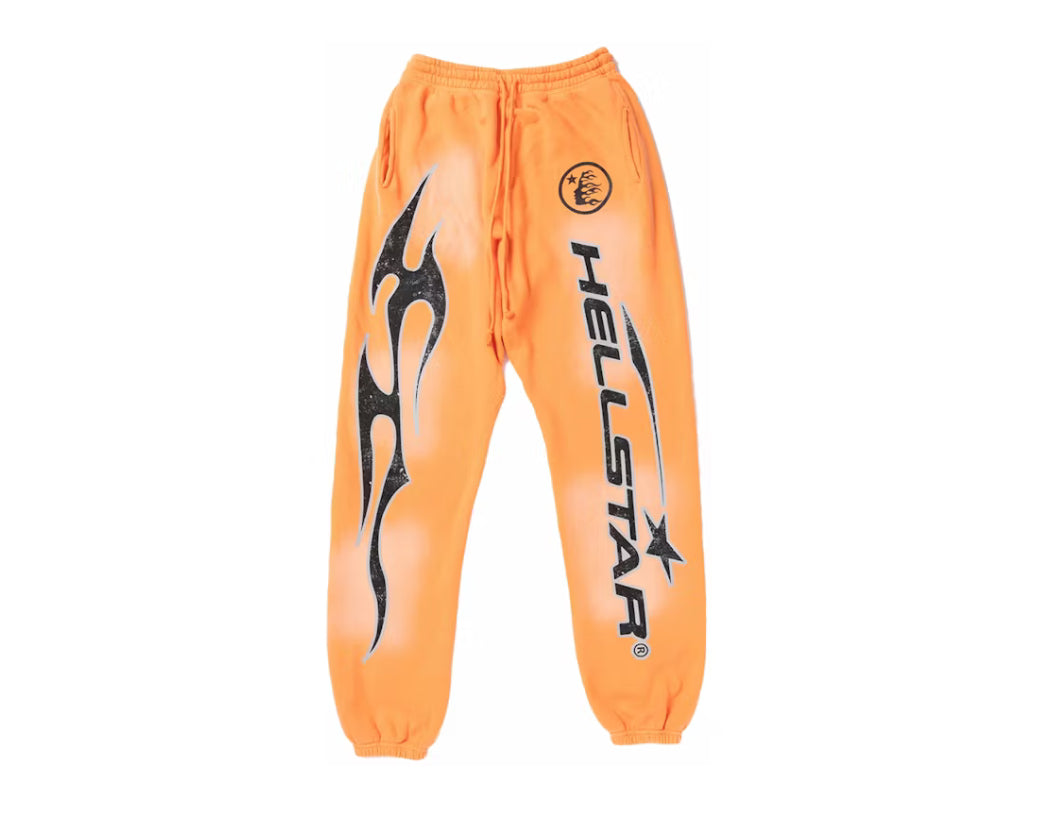 Hellstar Fire Orange Closed Elastic Bottom Sweatpants