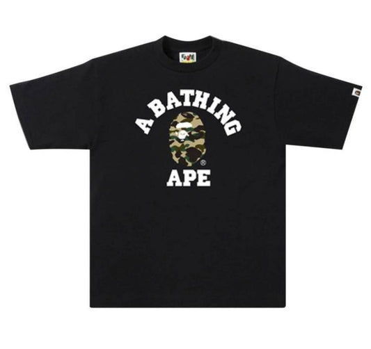 BAPE Yellow Camo/Black Tee