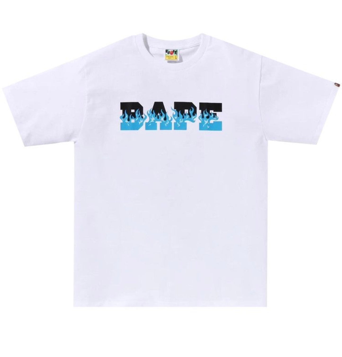 BAPE Flame Bape Logo Tee
White/Blue