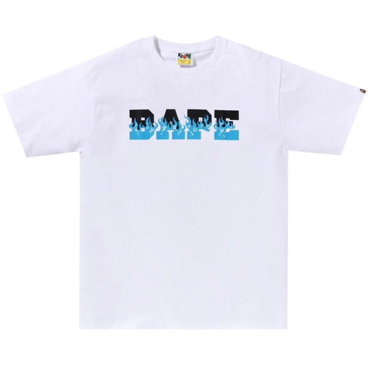 BAPE Flame Bape Logo Tee
White/Blue