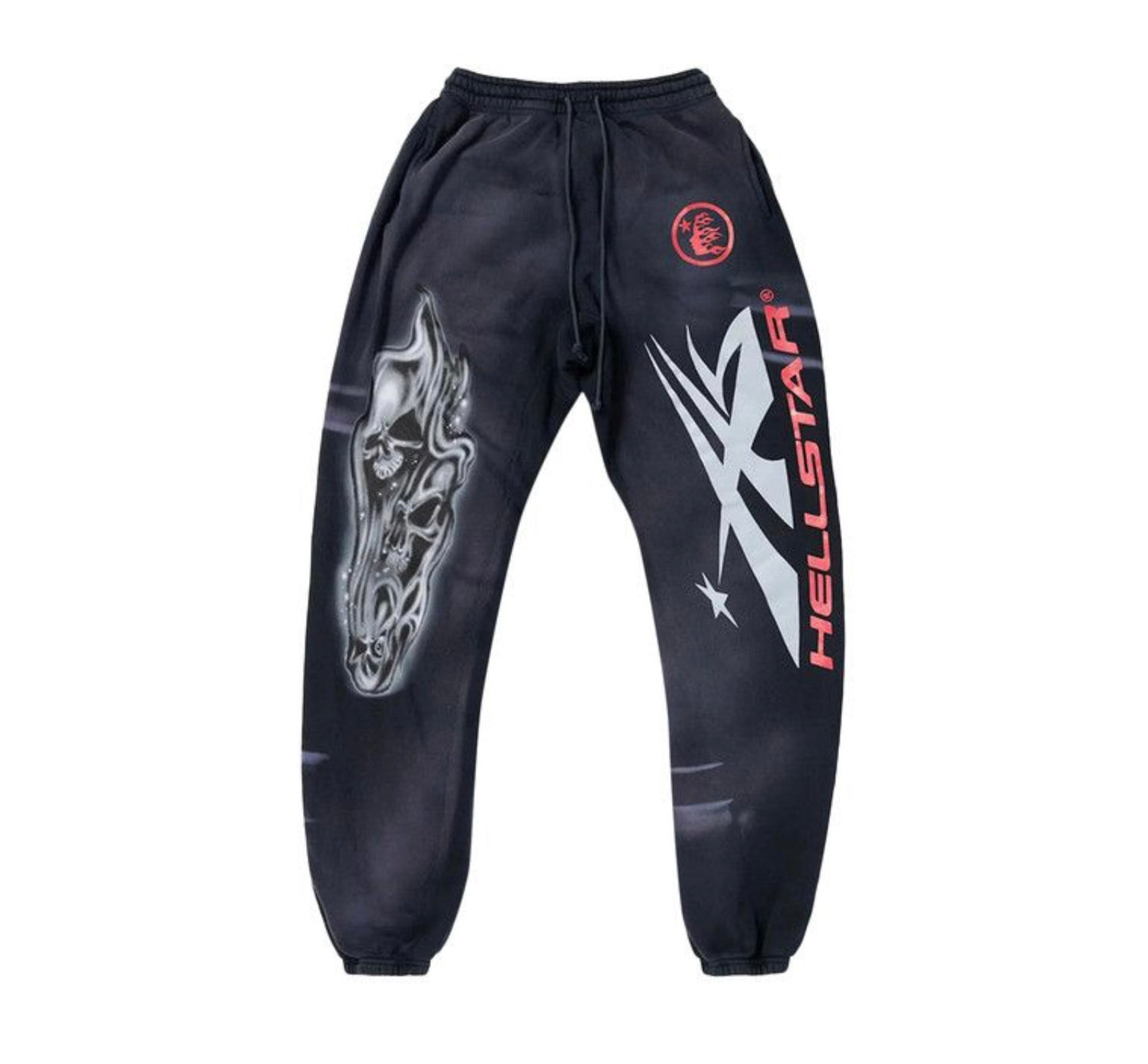 Hellstar Airbrushed Skull
Sweatpants Midnight Dye Black