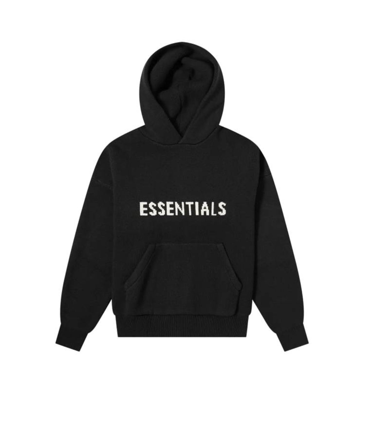 Essentials Black Knit Hoodie