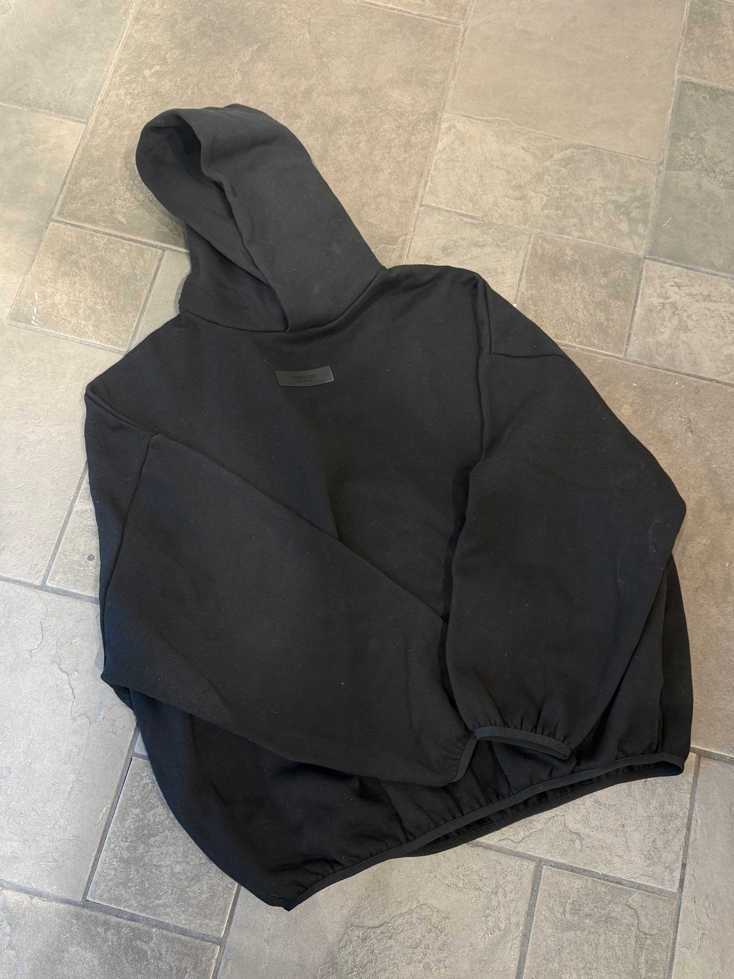 Essentials Fleece Hoodie Black (GENTLY WORN)
