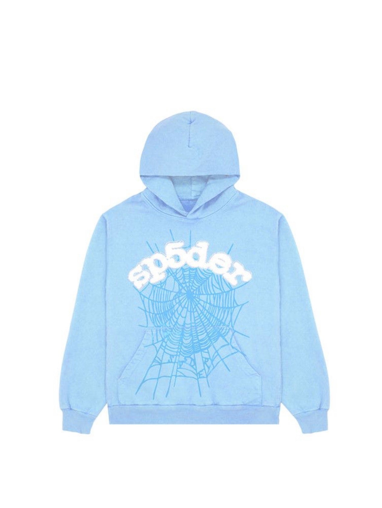 Sp5der Rhinestone Sky Blue Hoodie