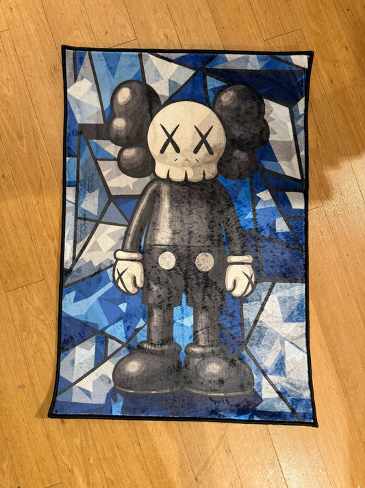 Kaws Blue Background Rug