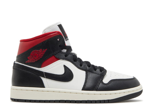 Wmns Air Jordan 1 Mid Black Sail Gym Red