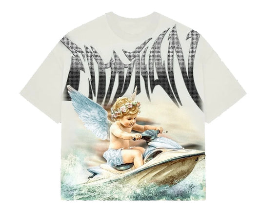 Mixed Emotions Cream Jetski Rhinestone Tee