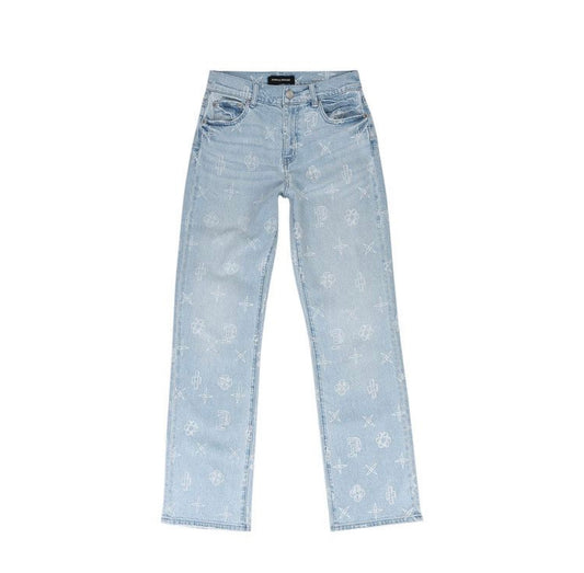 PURPLE BRAND Slim Straight
Outline Monogram Skinny Jeans