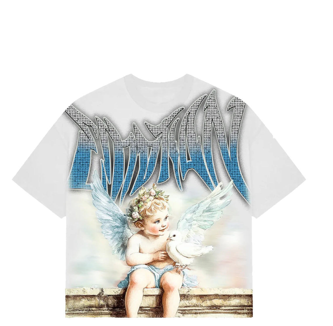 Mixed Emotions White Dove Rhinestone Tee