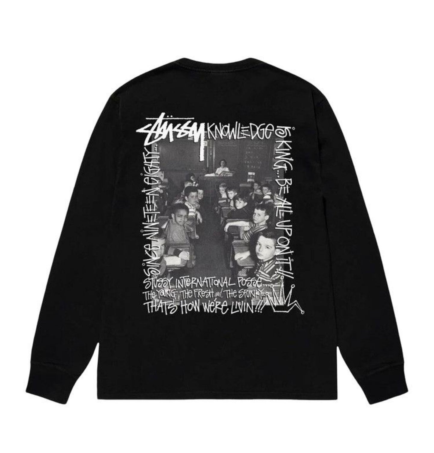 Stussy Classroom Long-Sleeve Tee
Black