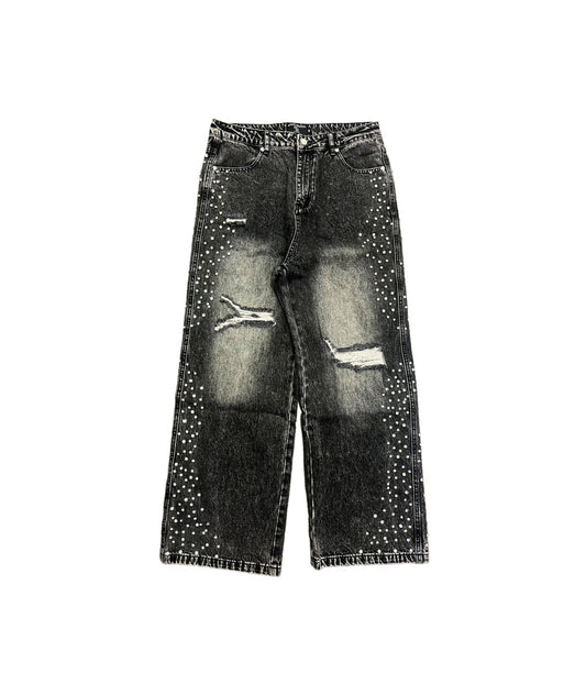 Mixed Emotion Grey Stone Baggy Jeans