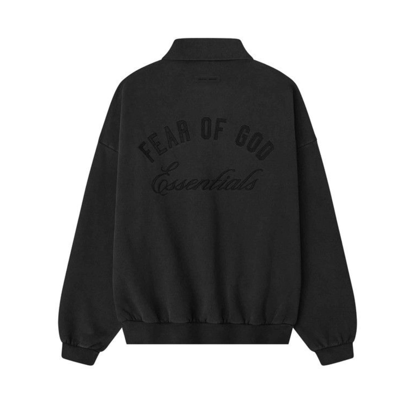 Essentials Embroidered Classic Polo Sweatshirt Vintage Black (GENTLY-WORN)