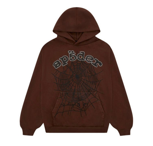 Sp5der Og Web Hoodie Brown