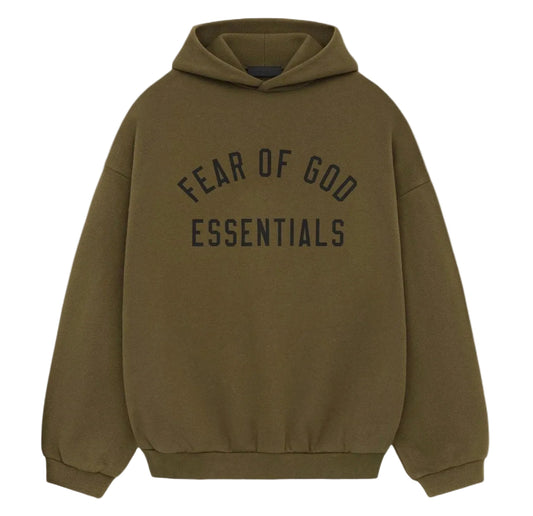 Essentials Fleece Hoodie Olive ( GENTLY-WORN)