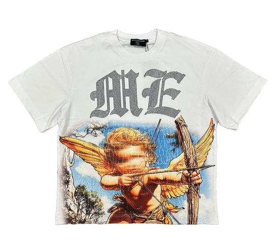 Mixed Emotions White Angel Rhinestone Tee