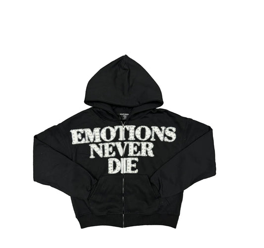 Mixed Emotions Black End Rhinestone Hoodie