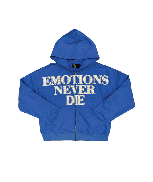 Mixed Emotion Blue End Rhinestone Hoodie