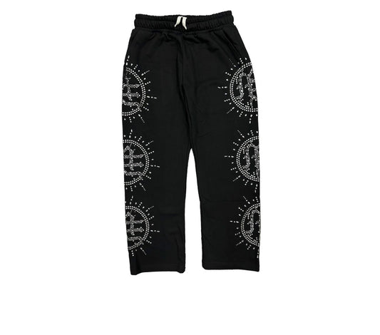 Mixed Emotions Eclipse Black Rhinestone Sweat Pants