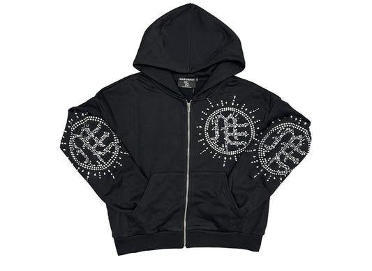 Mixed Emotions Eclipse Black Rhinestone Hoodie