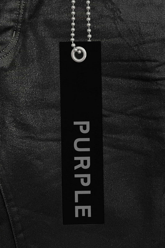 PURPLE BRAND Black Oil Spill Jeans